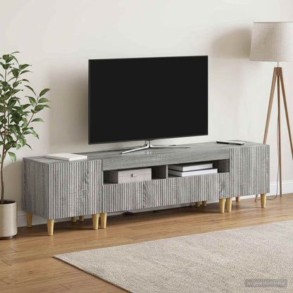 vidaXL 3 Piece LED TV Cabinet ARNHEM 3 pcs Grey Sonoma Engineered Wood