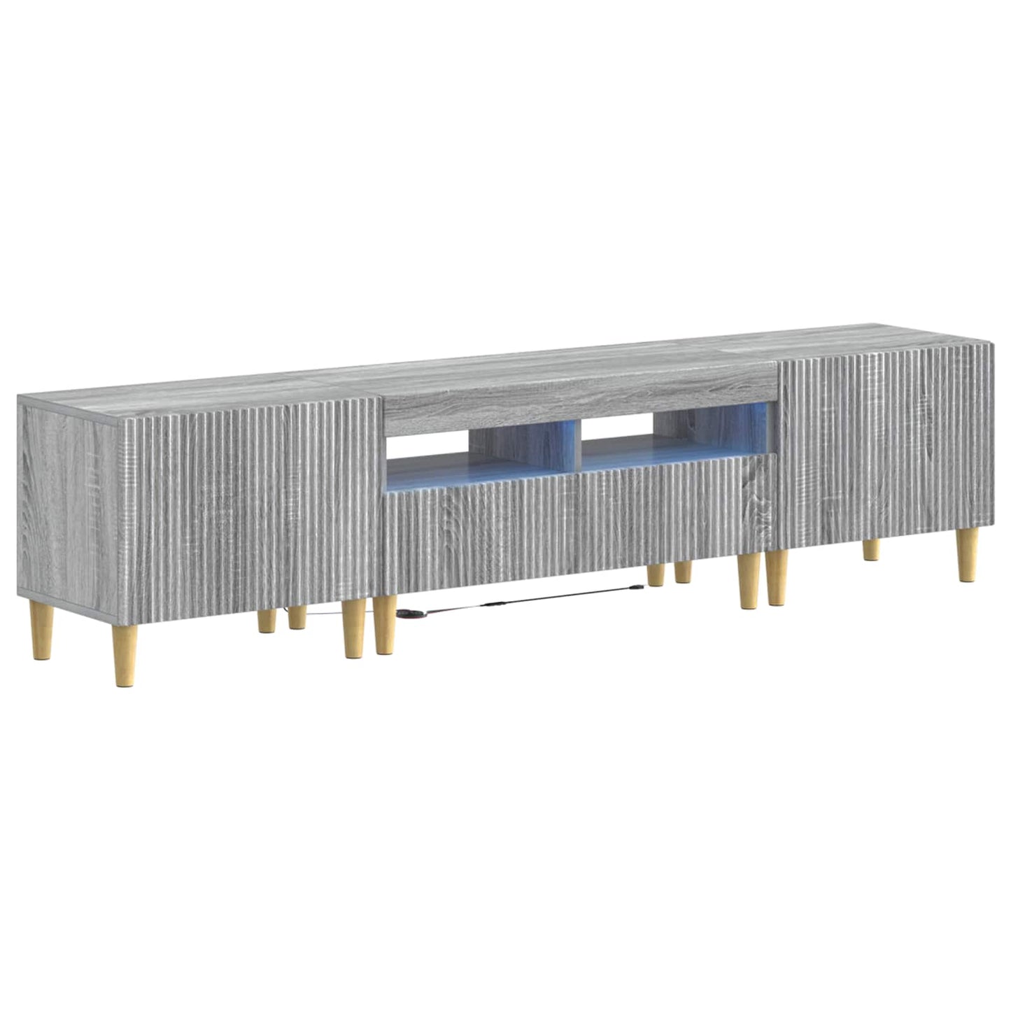 vidaXL 5 Piece LED TV Cabinet Grey Sonoma Engineered Wood