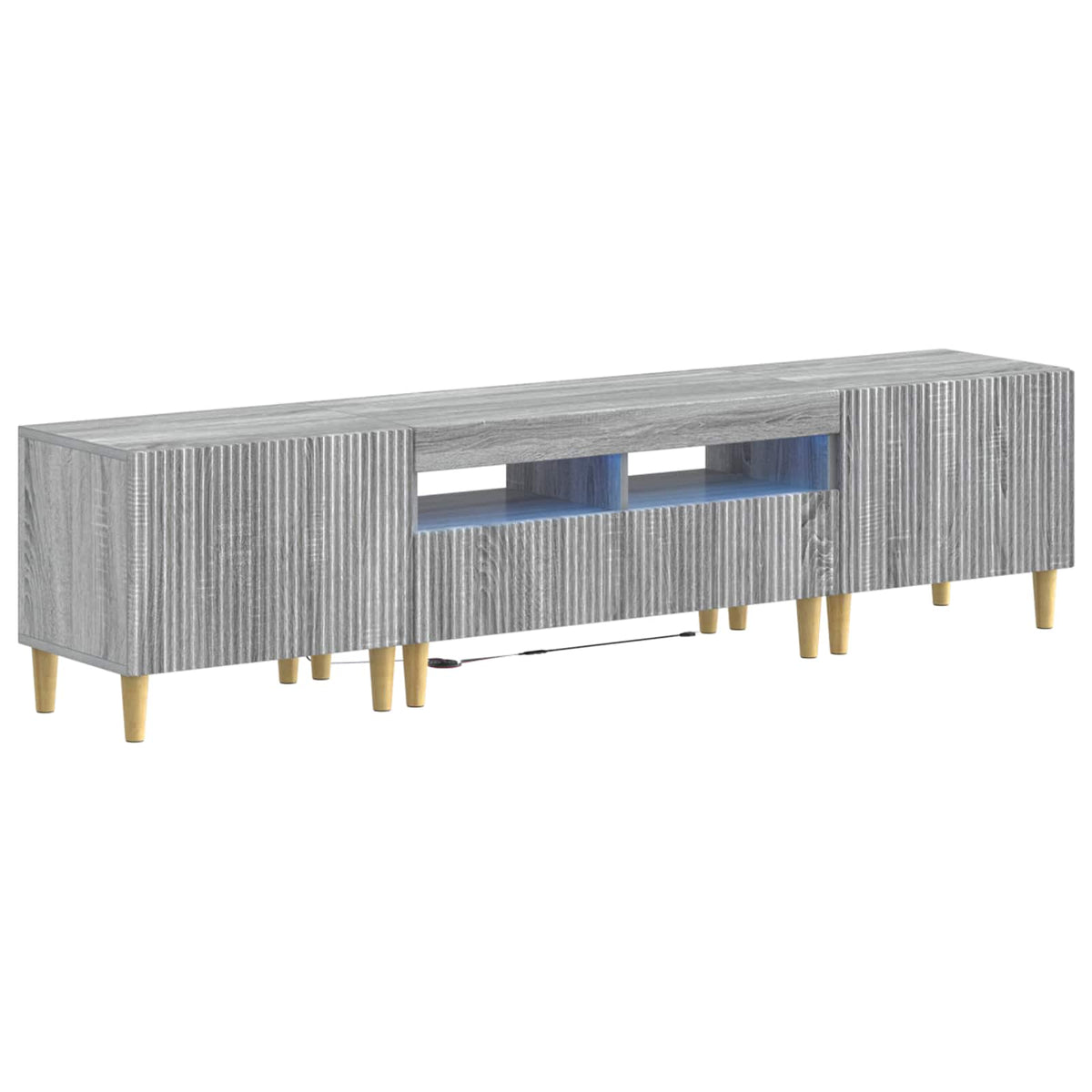 vidaXL 3 Piece LED TV Cabinet ARNHEM 3 pcs Grey Sonoma Engineered Wood