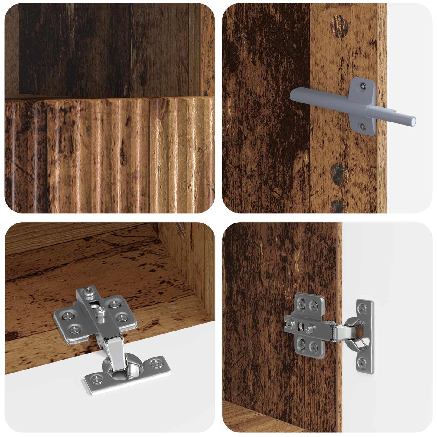 vidaXL 5 Piece LED TV Cabinet Old Wood Engineered Wood