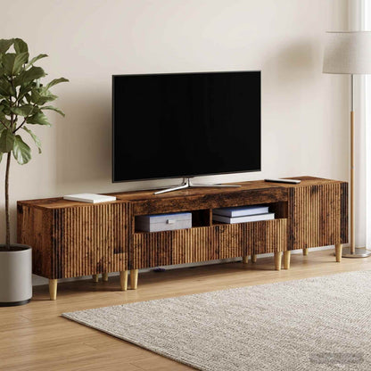 vidaXL 3 Piece LED TV Cabinet ARNHEM 3 pcs Old Wood Engineered Wood