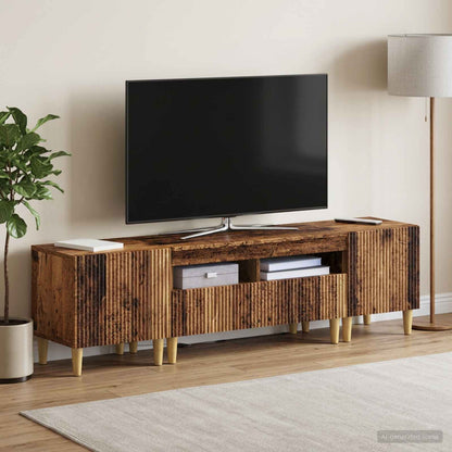 vidaXL 3 Piece LED TV Cabinet ARNHEM 3 pcs Old Wood Engineered Wood
