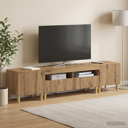 vidaXL 3 Piece LED TV Cabinet ARNHEM 3 pcs Artisan Oak Engineered Wood