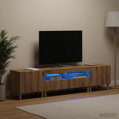 vidaXL 3 Piece LED TV Cabinet ARNHEM 3 pcs Artisan Oak Engineered Wood