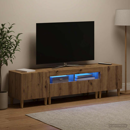 vidaXL 3 Piece LED TV Cabinet ARNHEM 3 pcs Artisan Oak Engineered Wood