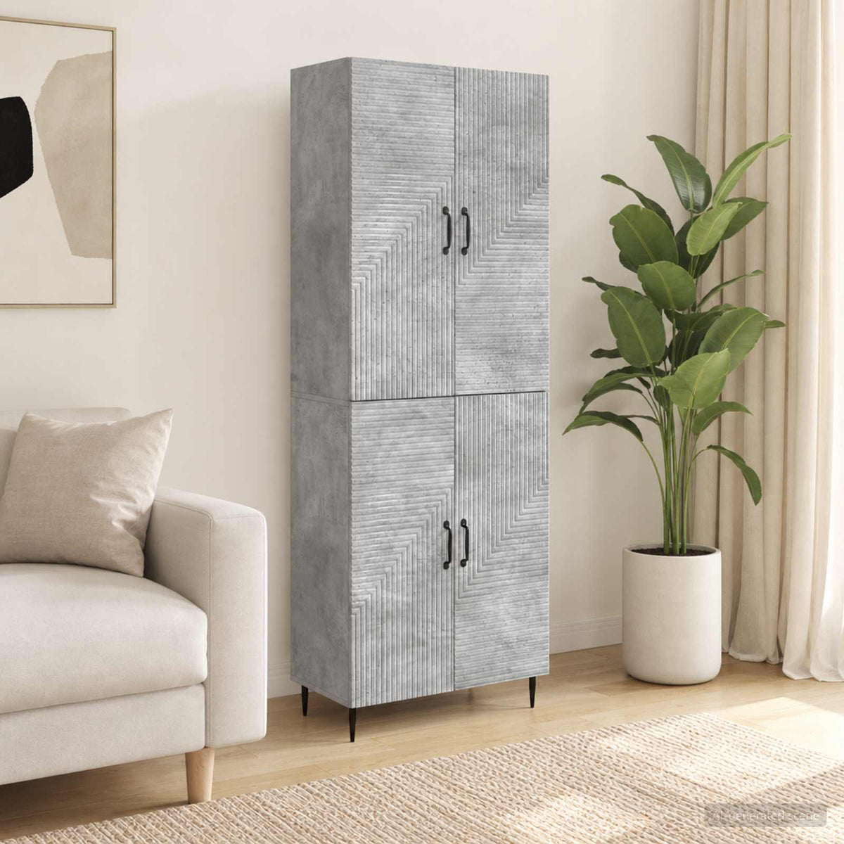 vidaXL Cabinet Set 2 pcs Concrete Grey Engineered Wood