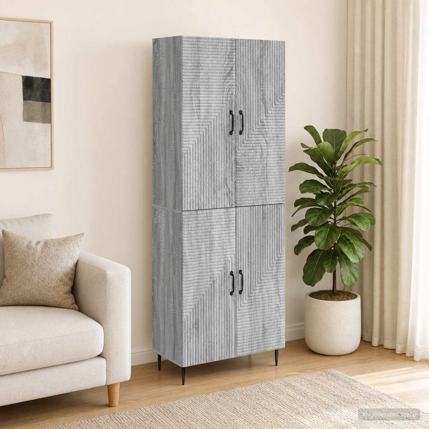vidaXL Cabinet Set 2 pcs Grey Sonoma Engineered Wood