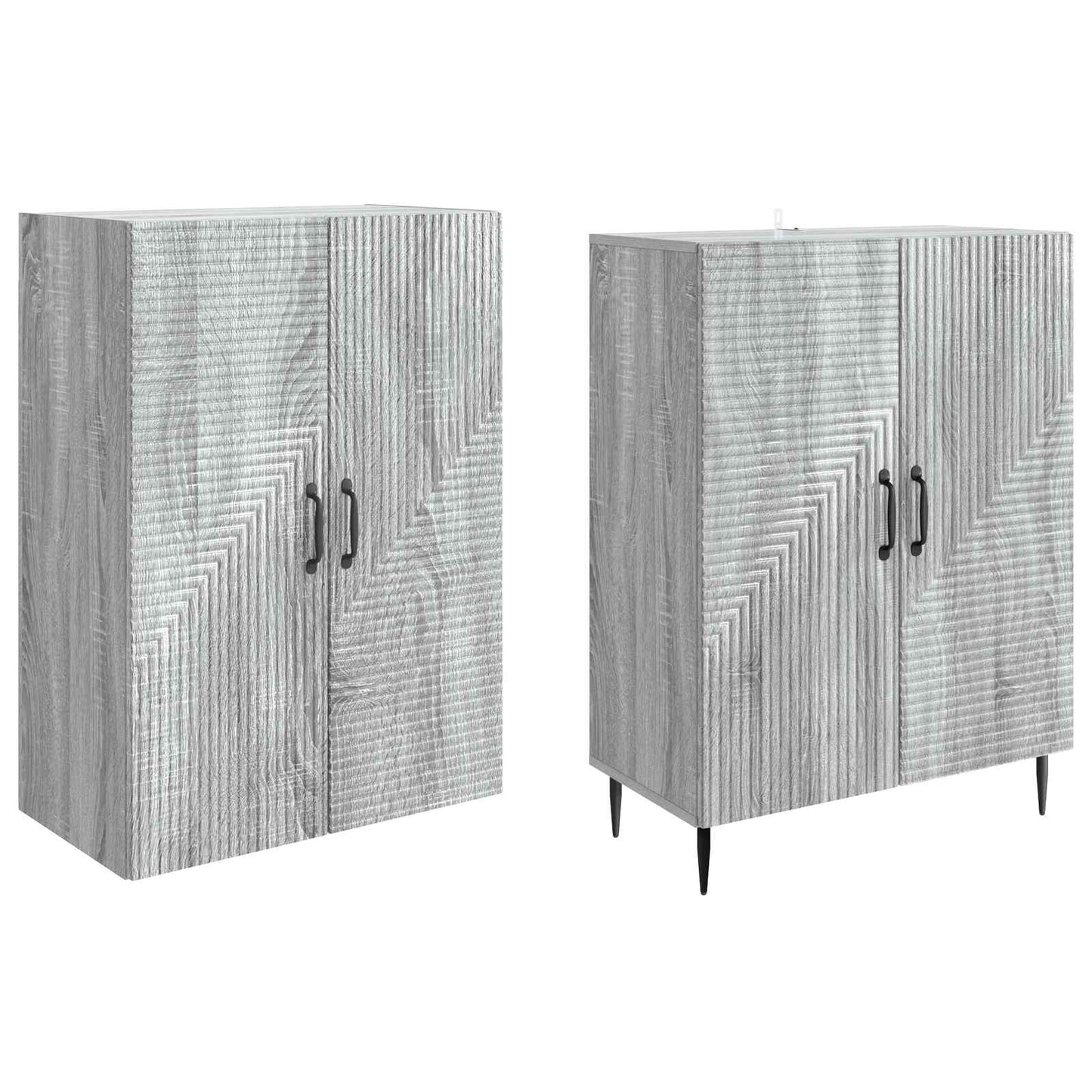 vidaXL Cabinet Set 2 pcs Grey Sonoma Engineered Wood