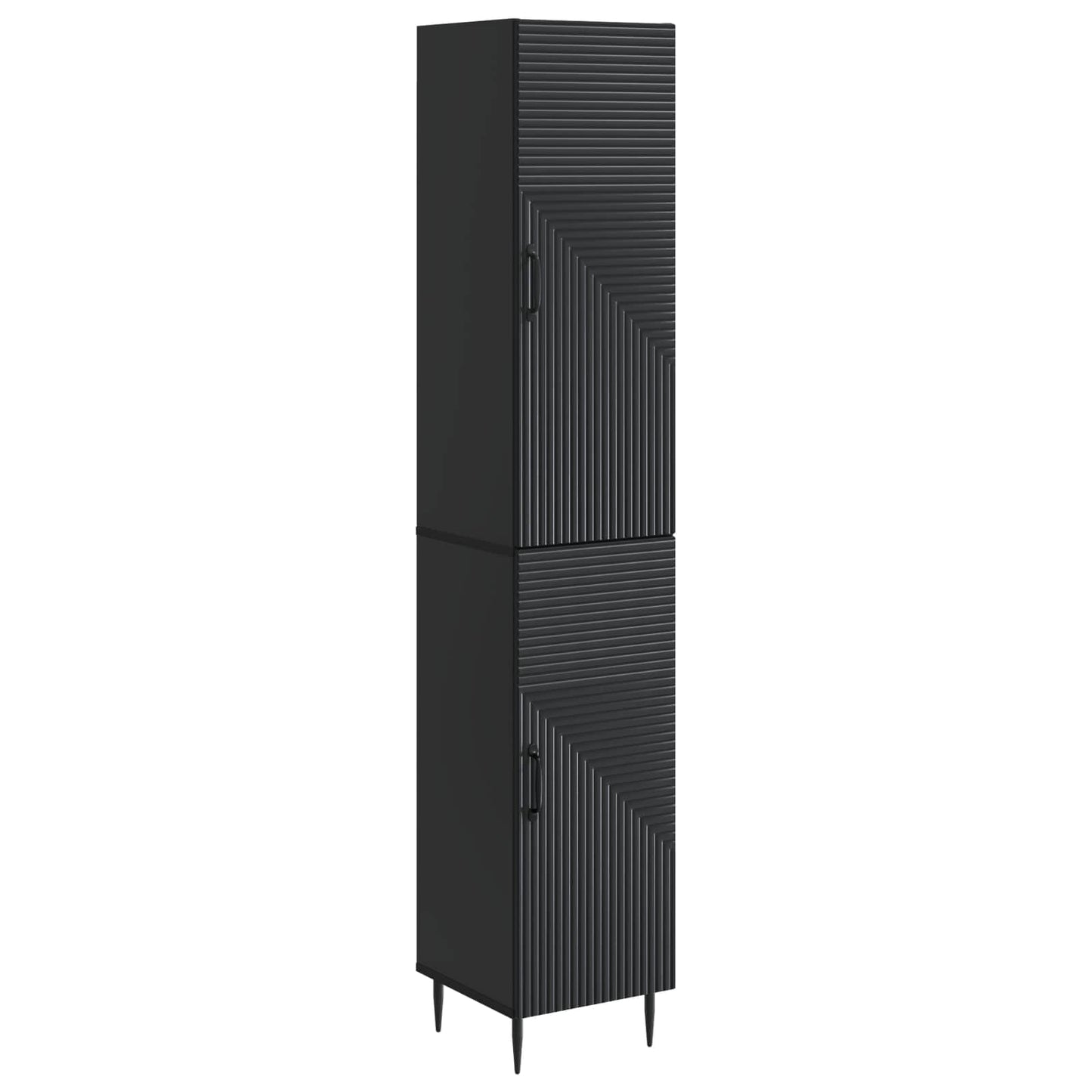 vidaXL Cabinet Set 2 pcs Black Engineered Wood