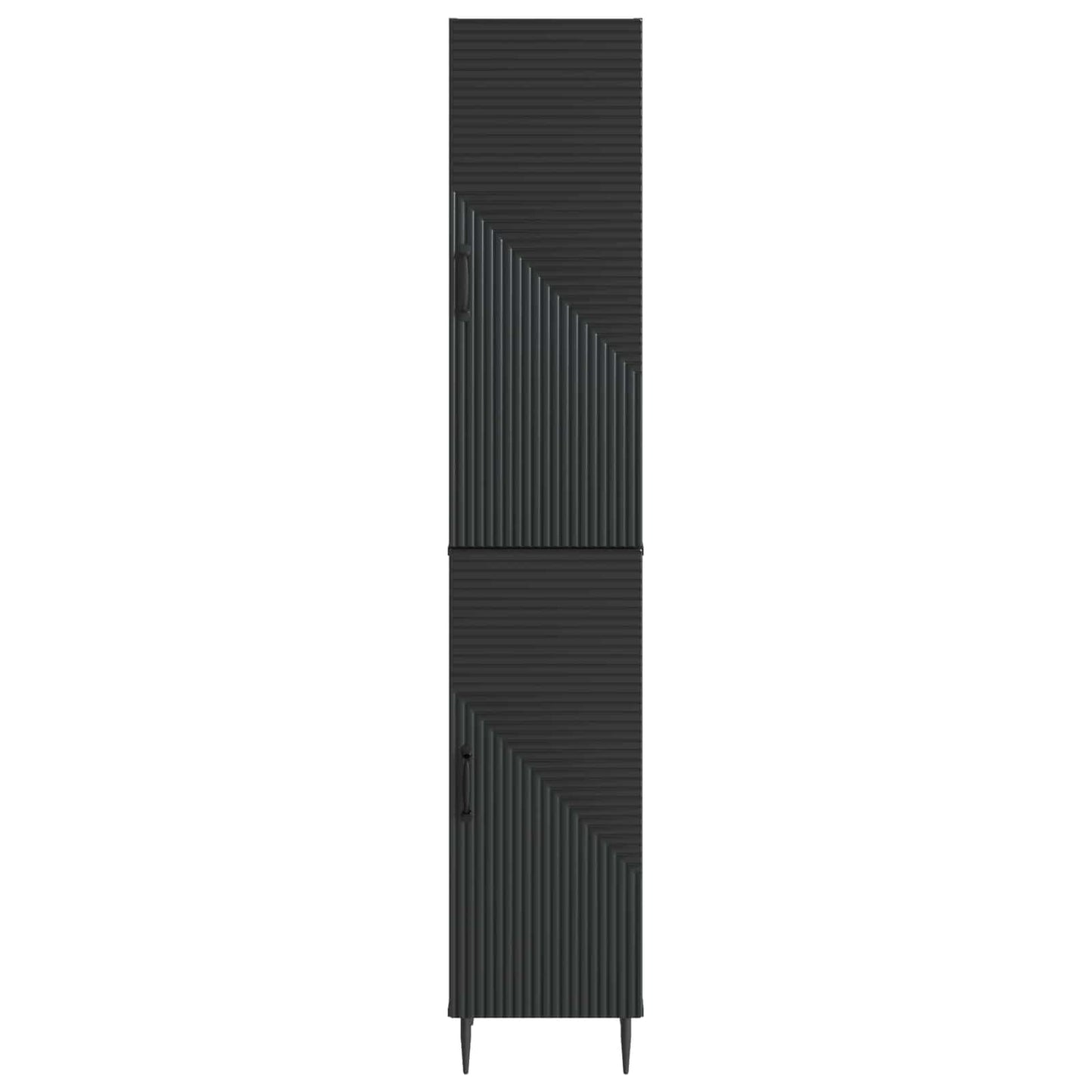 vidaXL Cabinet Set 2 pcs Black Engineered Wood