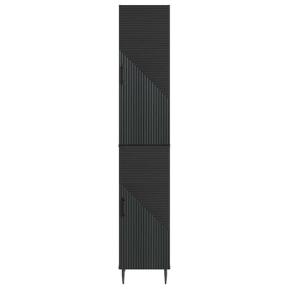 vidaXL Cabinet Set 2 pcs Black Engineered Wood
