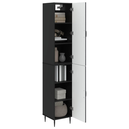 vidaXL Cabinet Set 2 pcs Black Engineered Wood