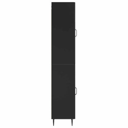 vidaXL Cabinet Set 2 pcs Black Engineered Wood