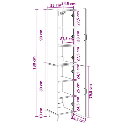 vidaXL Cabinet Set 2 pcs Black Engineered Wood