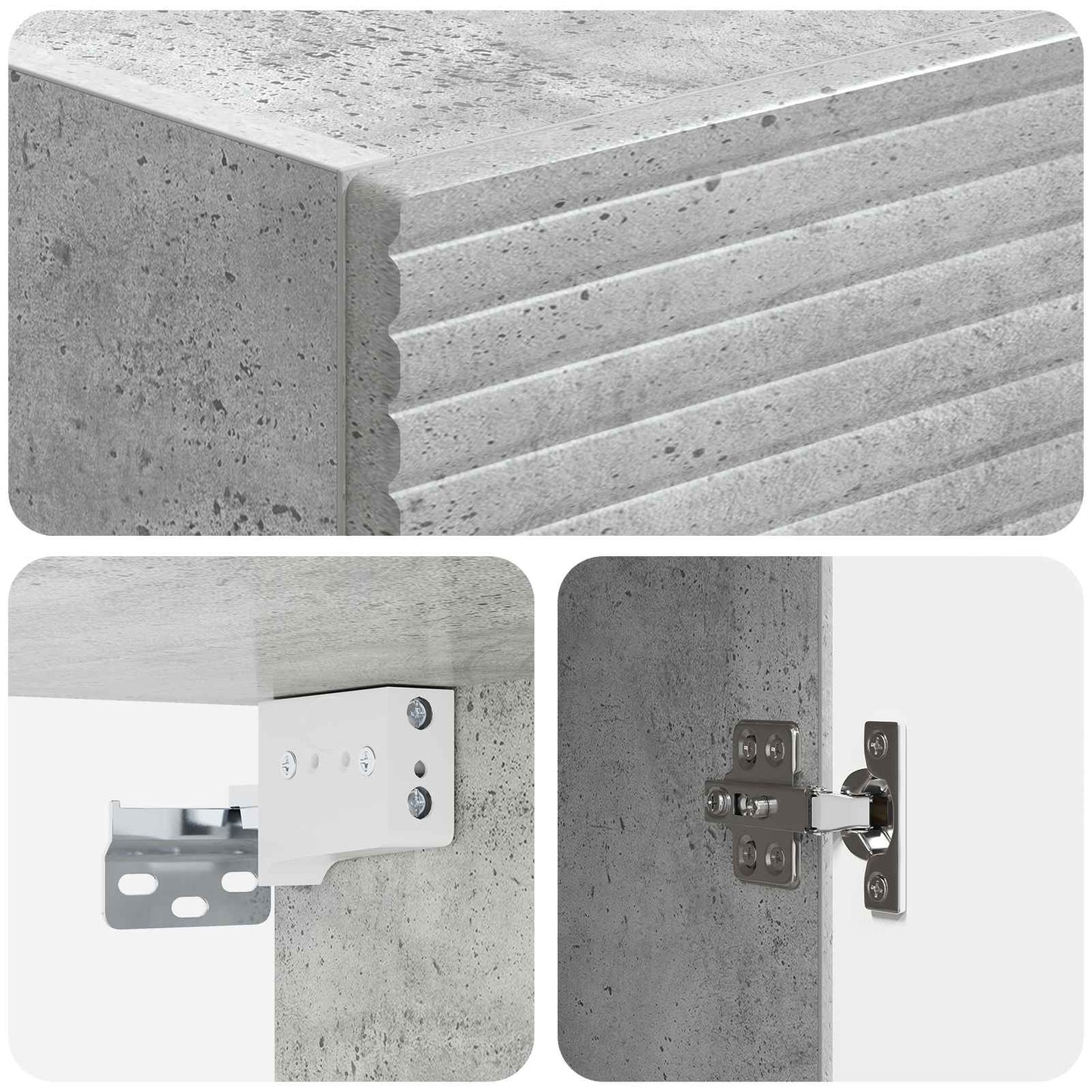 vidaXL Cabinet Set 2 pcs Concrete Grey Engineered Wood