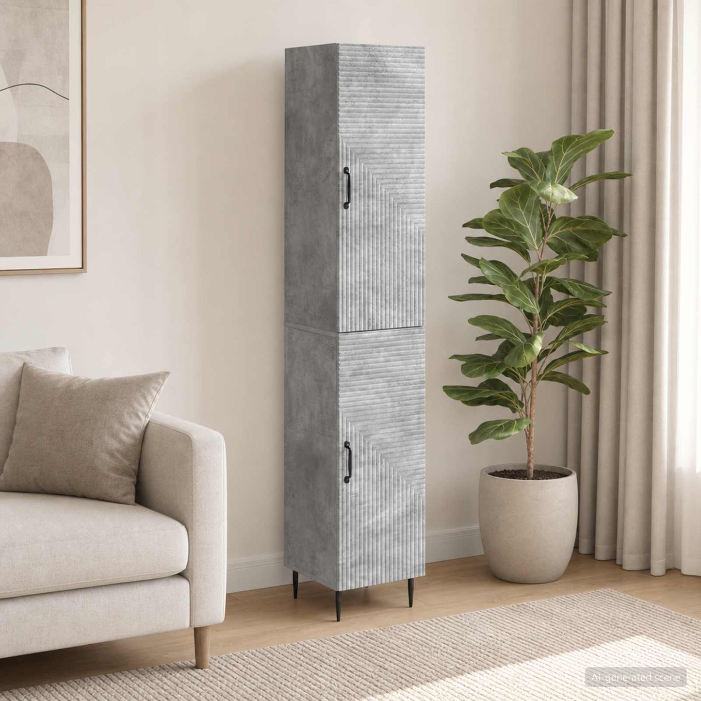 vidaXL Cabinet Set 2 pcs Concrete Grey Engineered Wood