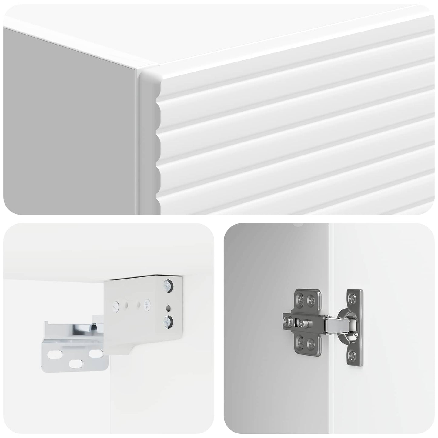 vidaXL Cabinet Set 2 pcs High Gloss White Engineered Wood