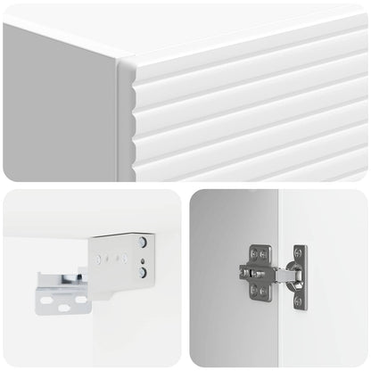 vidaXL Cabinet Set 2 pcs High Gloss White Engineered Wood