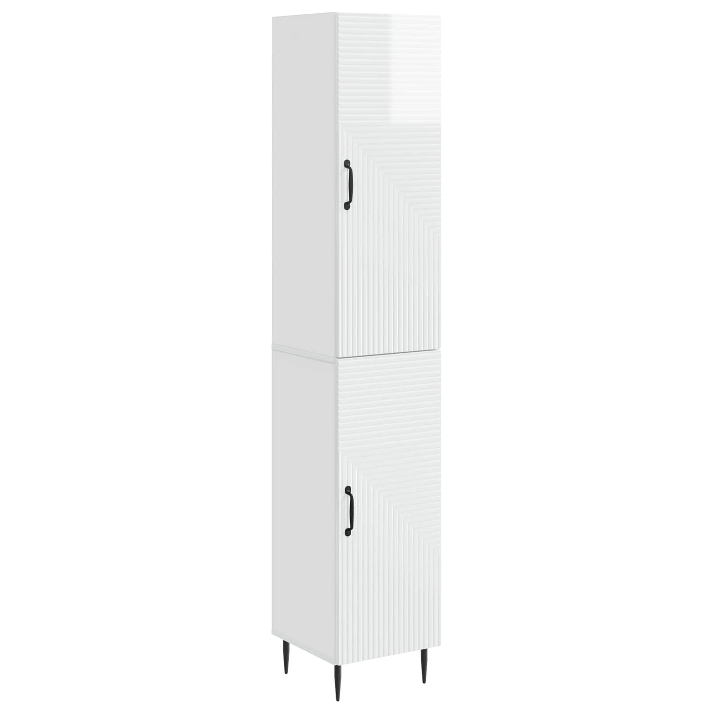 vidaXL Cabinet Set 2 pcs High Gloss White Engineered Wood