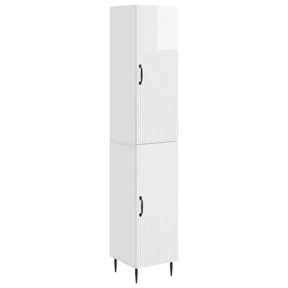 vidaXL Cabinet Set 2 pcs High Gloss White Engineered Wood