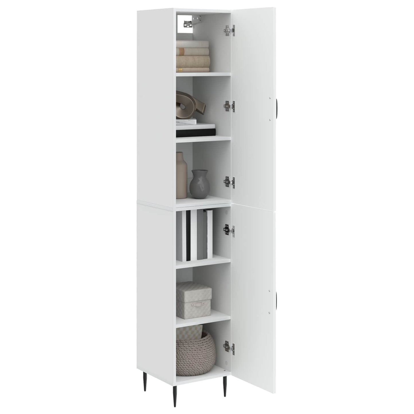 vidaXL Cabinet Set 2 pcs High Gloss White Engineered Wood