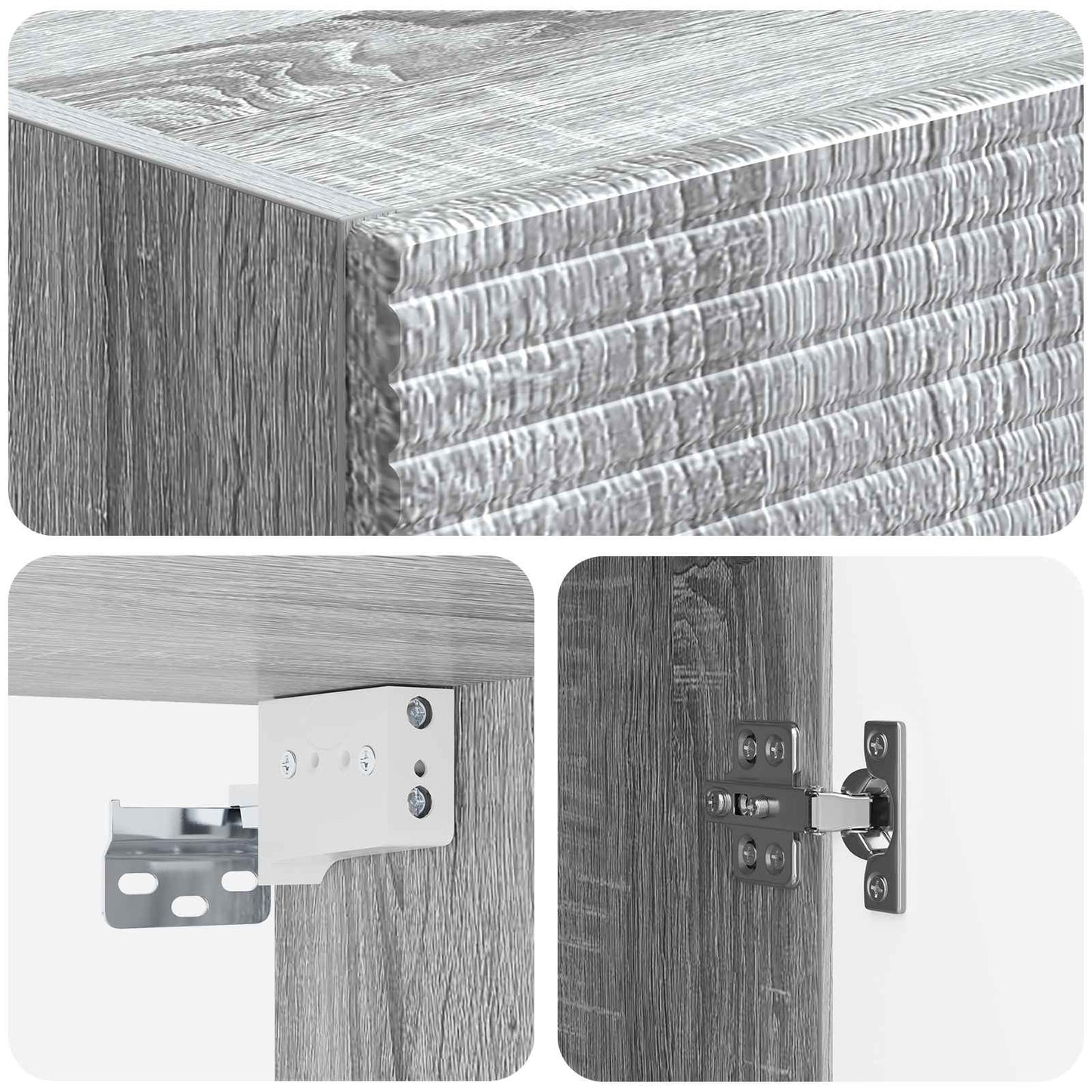 vidaXL Cabinet Set 2 pcs Grey Sonoma Engineered Wood