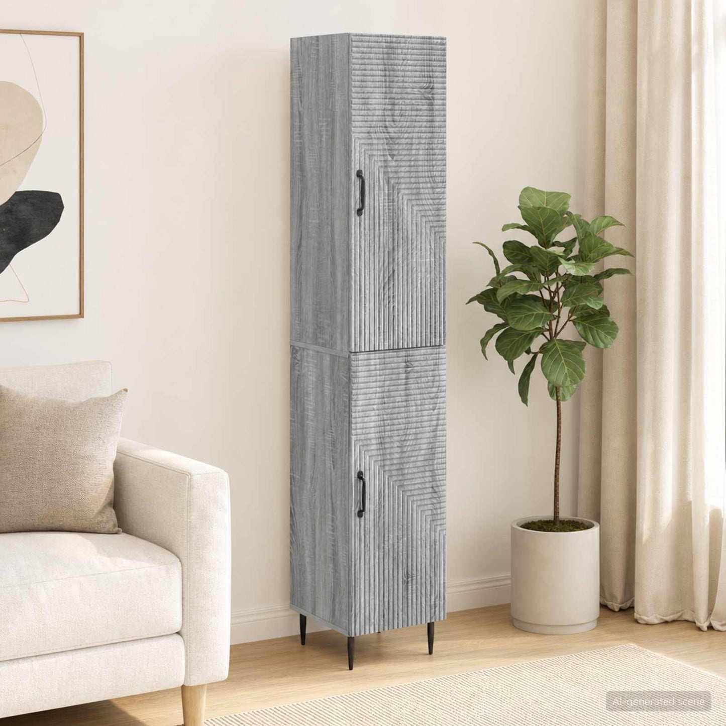 vidaXL Cabinet Set 2 pcs Grey Sonoma Engineered Wood