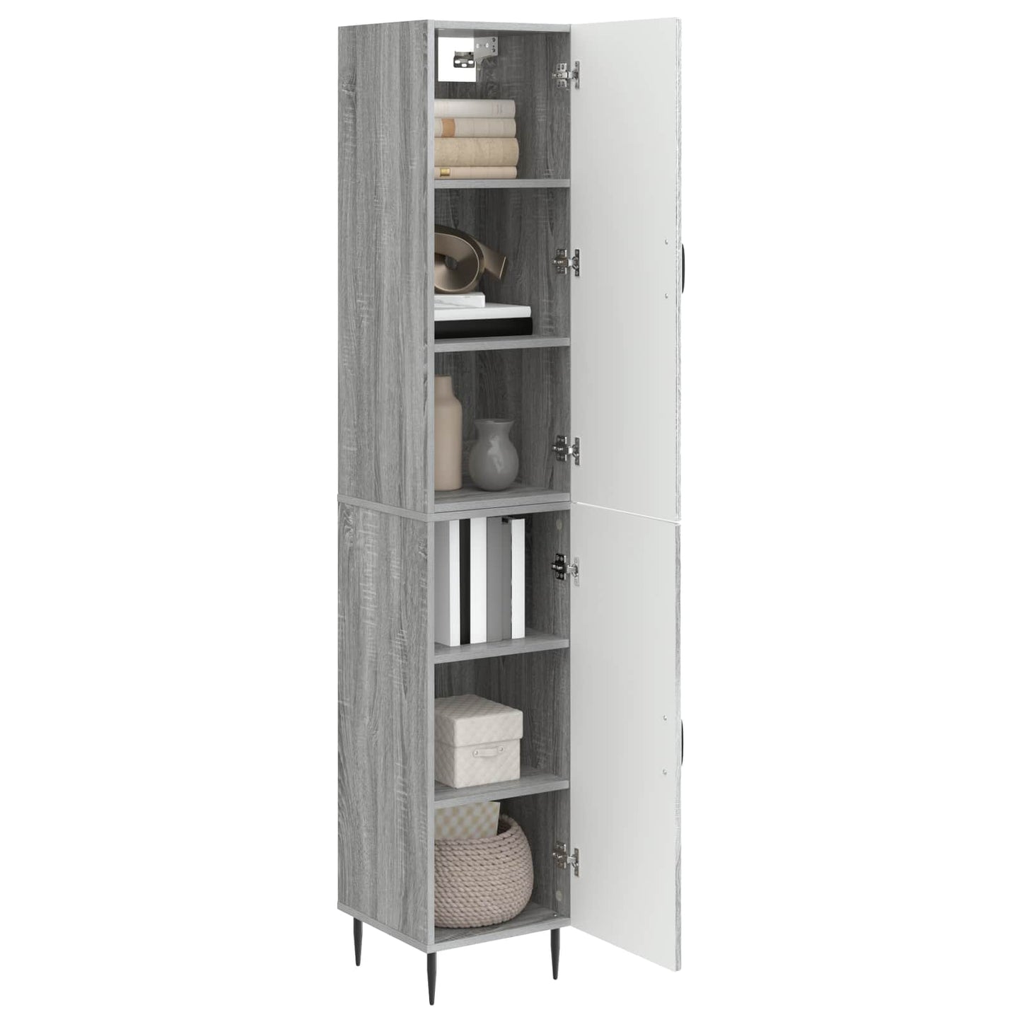 vidaXL Cabinet Set 2 pcs Grey Sonoma Engineered Wood