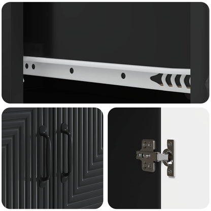 vidaXL Cabinet Set 2 pcs 66 x 34.5 x 90 cm Engineered Wood Black