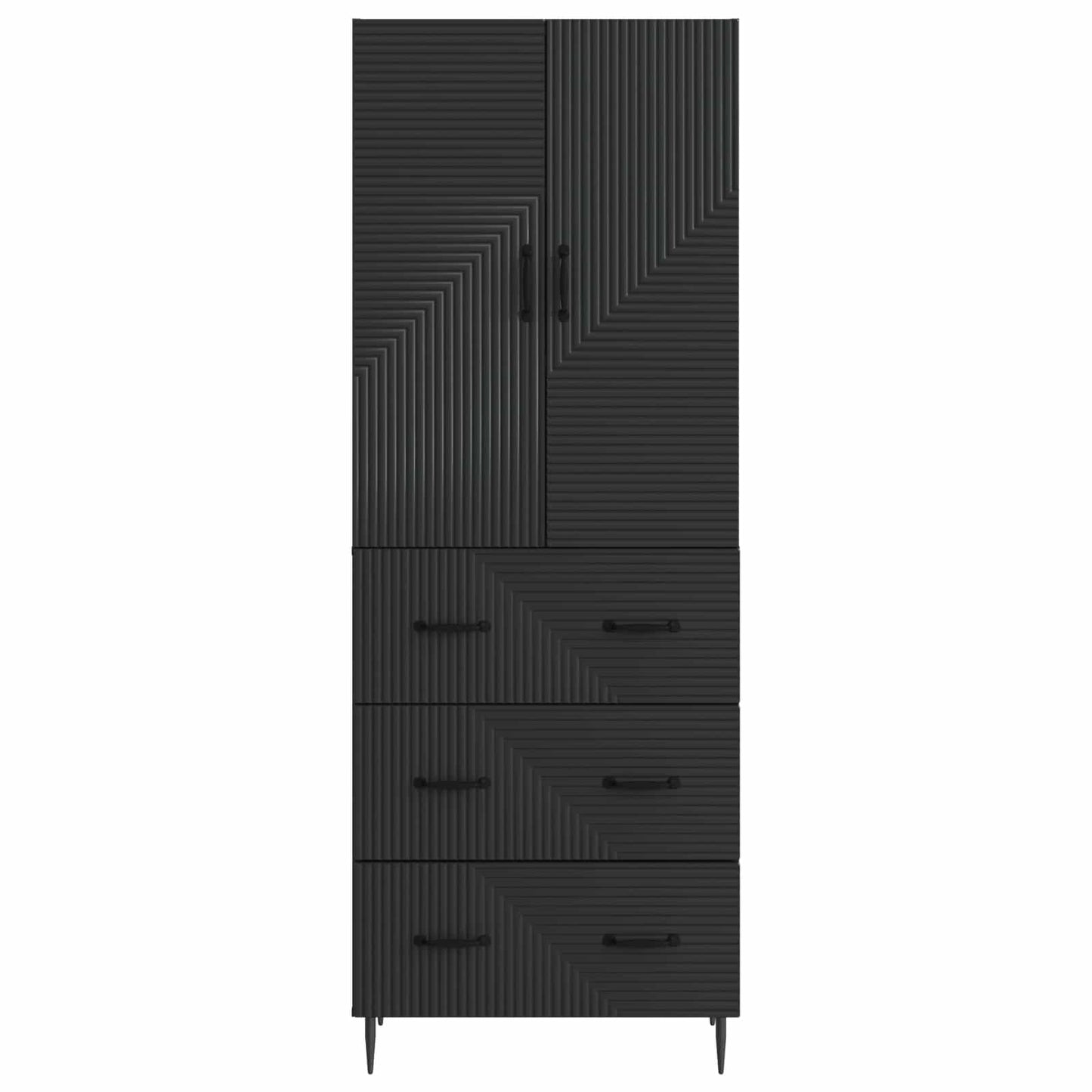 vidaXL Cabinet Set 2 pcs 66 x 34.5 x 90 cm Engineered Wood Black