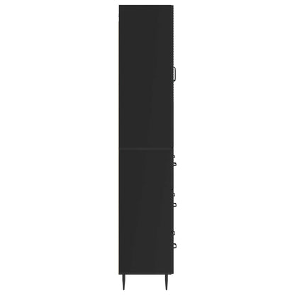 vidaXL Cabinet Set 2 pcs 66 x 34.5 x 90 cm Engineered Wood Black