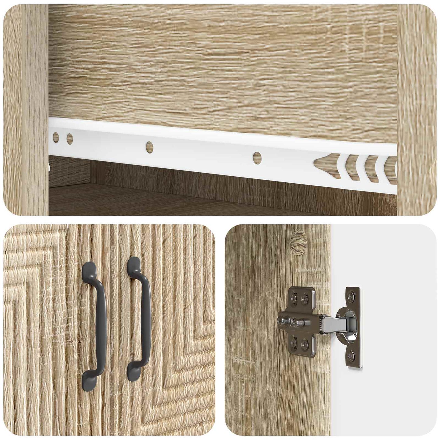 vidaXL Cabinet Set 2 pcs 66 x 34.5 x 90 cm Engineered Wood Sonoma Oak