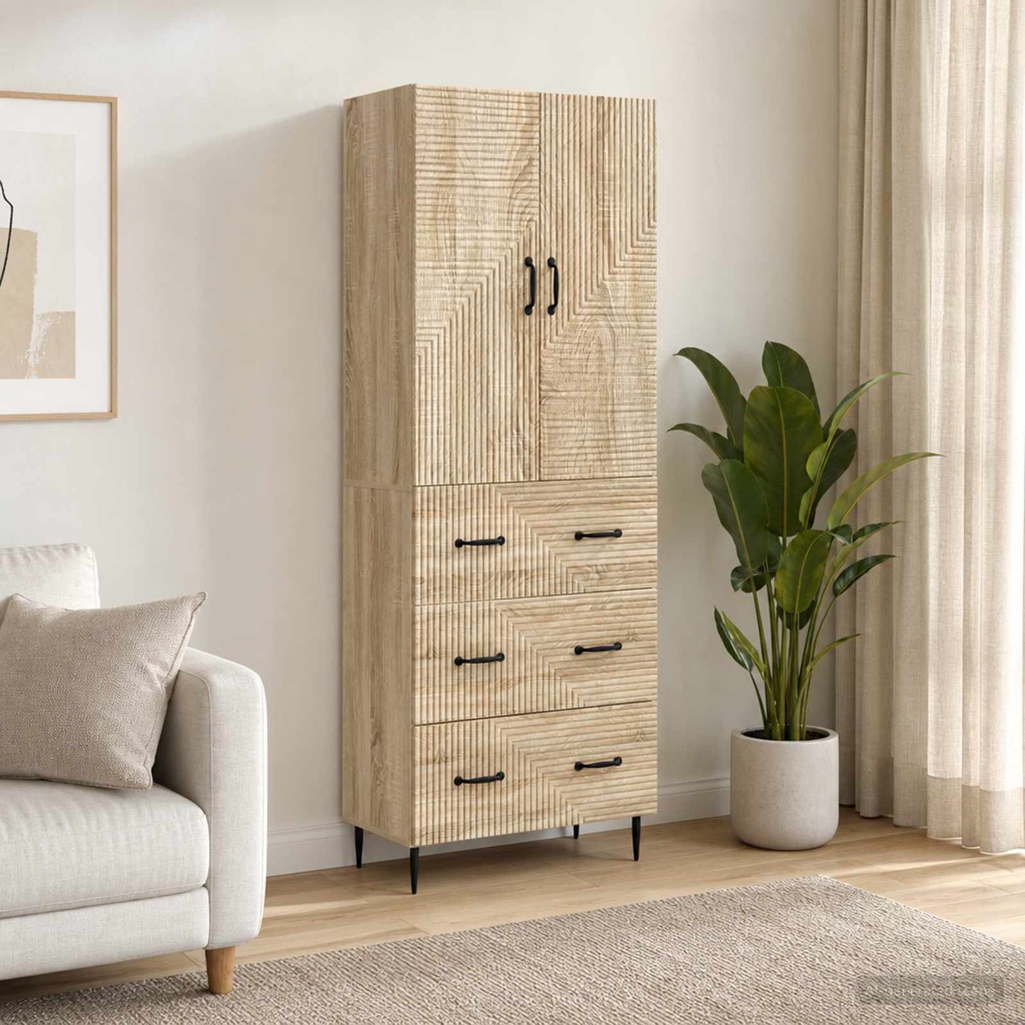 vidaXL Cabinet Set 2 pcs Sonoma Oak 66 x 34.5 x 90 cm Engineered Wood