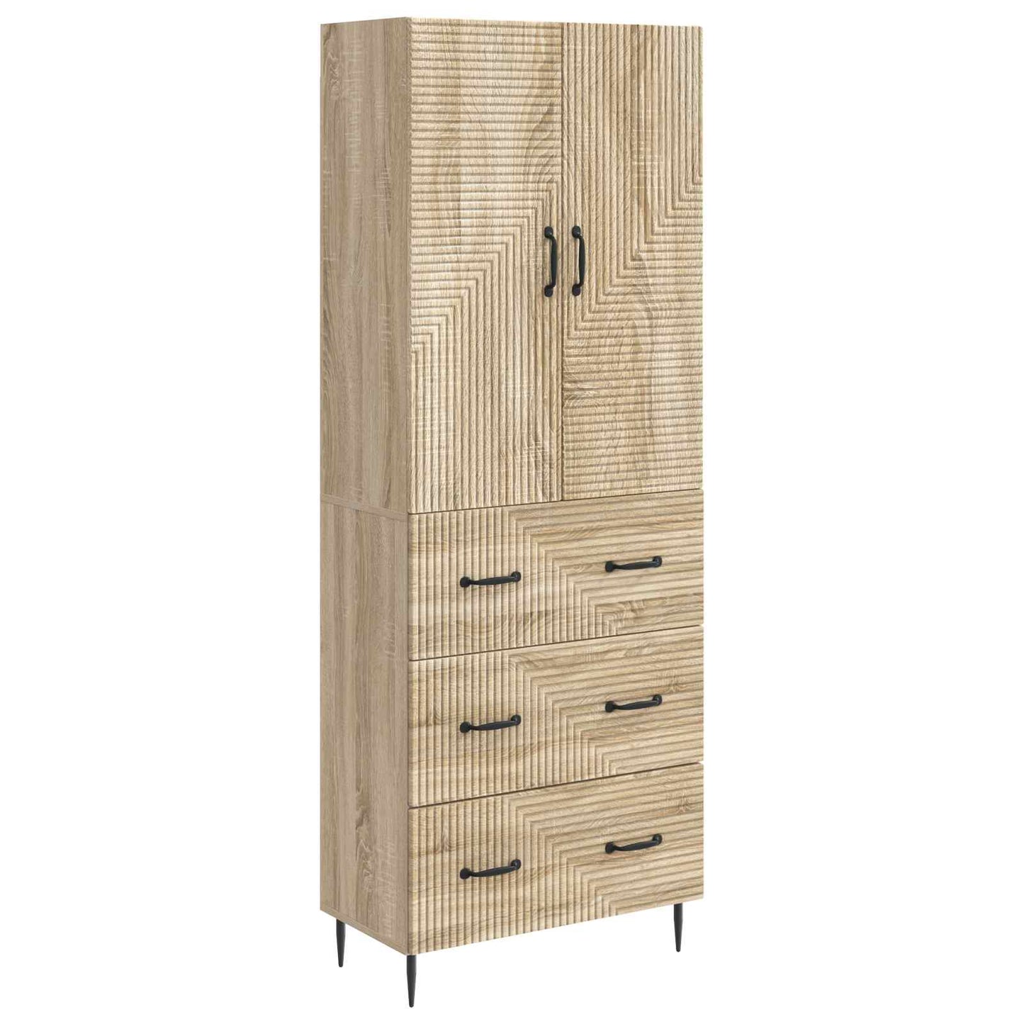 vidaXL Cabinet Set 2 pcs 66 x 34.5 x 90 cm Engineered Wood Sonoma Oak