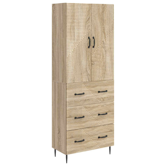 vidaXL Cabinet Set 2 pcs 66 x 34.5 x 90 cm Engineered Wood Sonoma Oak
