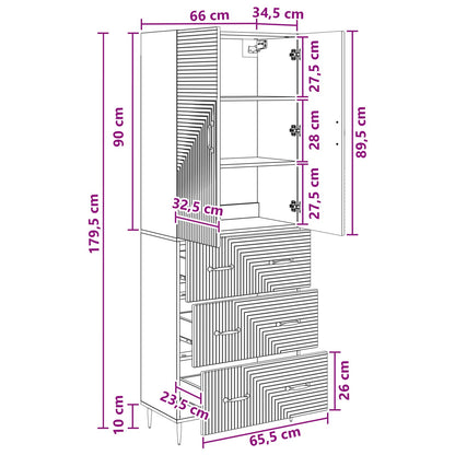 vidaXL Cabinet Set 2 pcs 66 x 34.5 x 90 cm Engineered Wood