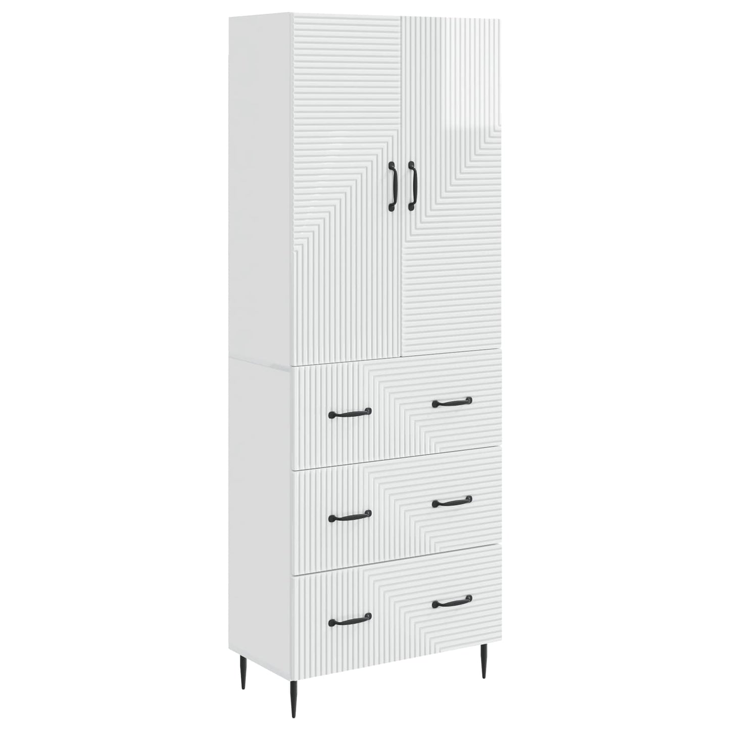 vidaXL Cabinet Set 2 pcs High Gloss White 66 x 34.5 x 90 cm