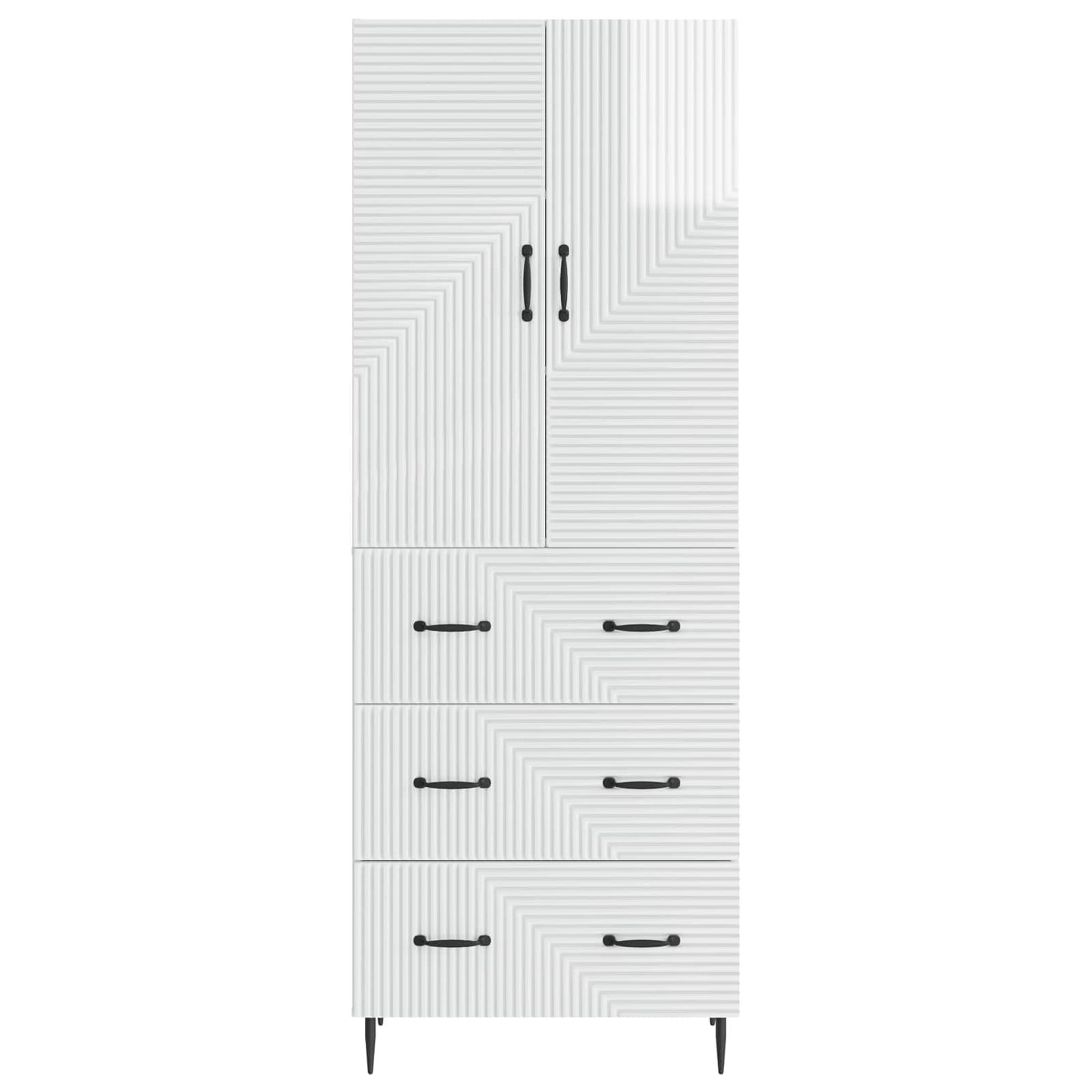 vidaXL Cabinet Set 2 pcs High Gloss White 66 x 34.5 x 90 cm