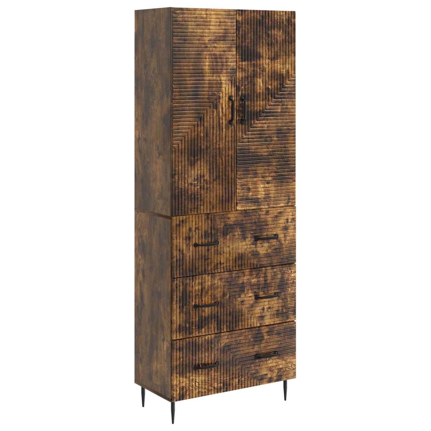 vidaXL Cabinet Set 2 pcs 66 x 34.5 x 90 cm Engineered Wood Smoked Oak