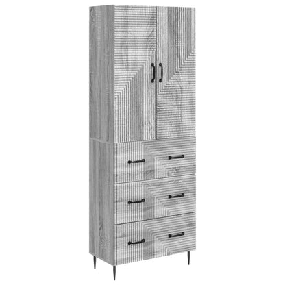 vidaXL Cabinet Set 2 pcs 66 x 34.5 x 90 cm Engineered Wood Grey Sonoma