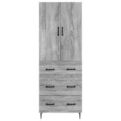 vidaXL Cabinet Set 2 pcs 66 x 34.5 x 90 cm Engineered Wood Grey Sonoma