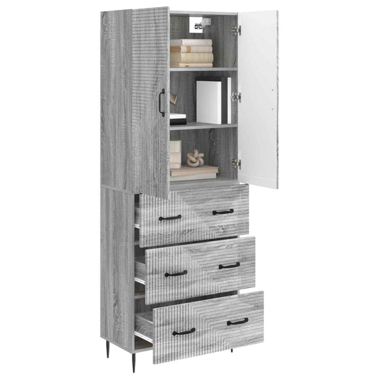 vidaXL Cabinet Set 2 pcs Grey Sonoma 66 x 34.5 x 90 cm Engineered Wood