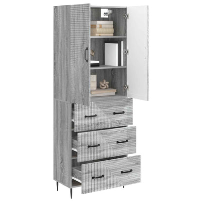 vidaXL Cabinet Set 2 pcs 66 x 34.5 x 90 cm Engineered Wood Grey Sonoma