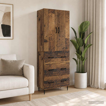 vidaXL Cabinet Set 2 pcs Old Wood 66 x 34.5 x 90 cm Engineered Wood