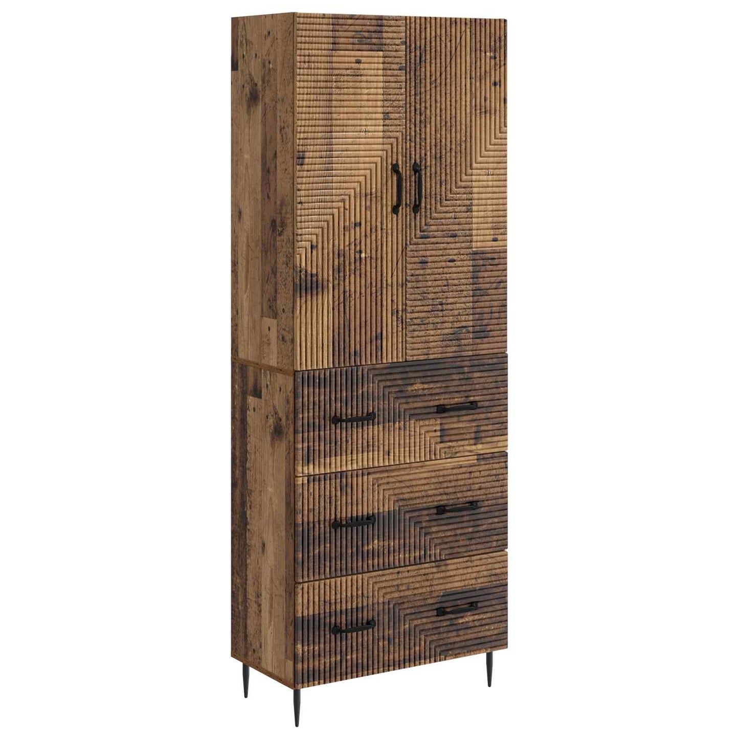 vidaXL Cabinet Set 2 pcs 66 x 34.5 x 90 cm Engineered Wood Old Wood
