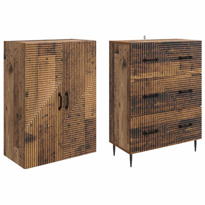 vidaXL Cabinet Set 2 pcs 66 x 34.5 x 90 cm Engineered Wood Old Wood