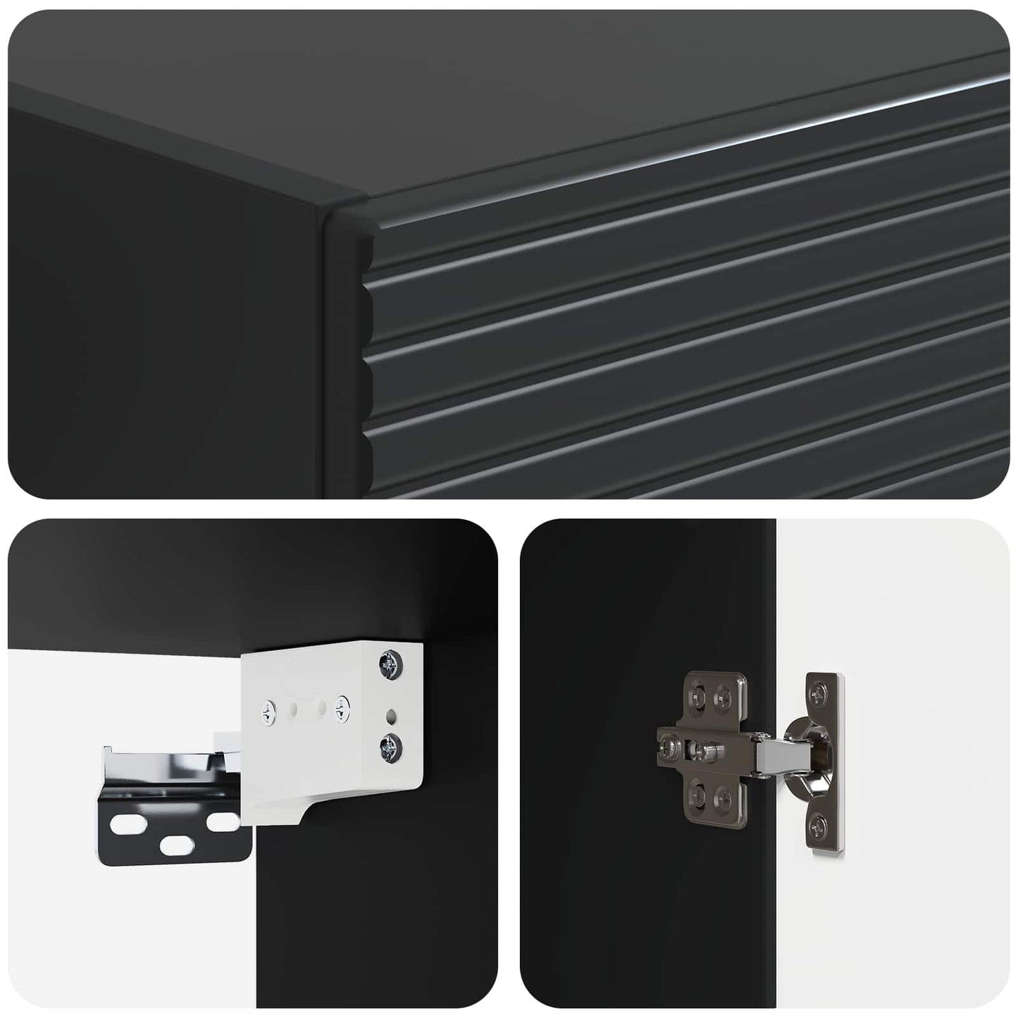 vidaXL Cabinet Set 2 pcs 33 x 34.5 x 90 cm Engineered Wood Black