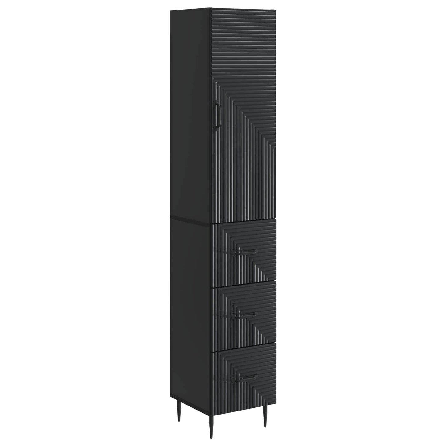vidaXL Cabinet Set 2 pcs 33 x 34.5 x 90 cm Engineered Wood Black