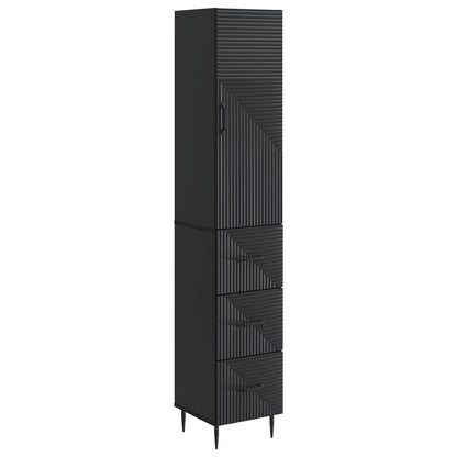 vidaXL Cabinet Set 2 pcs 33 x 34.5 x 90 cm Engineered Wood Black