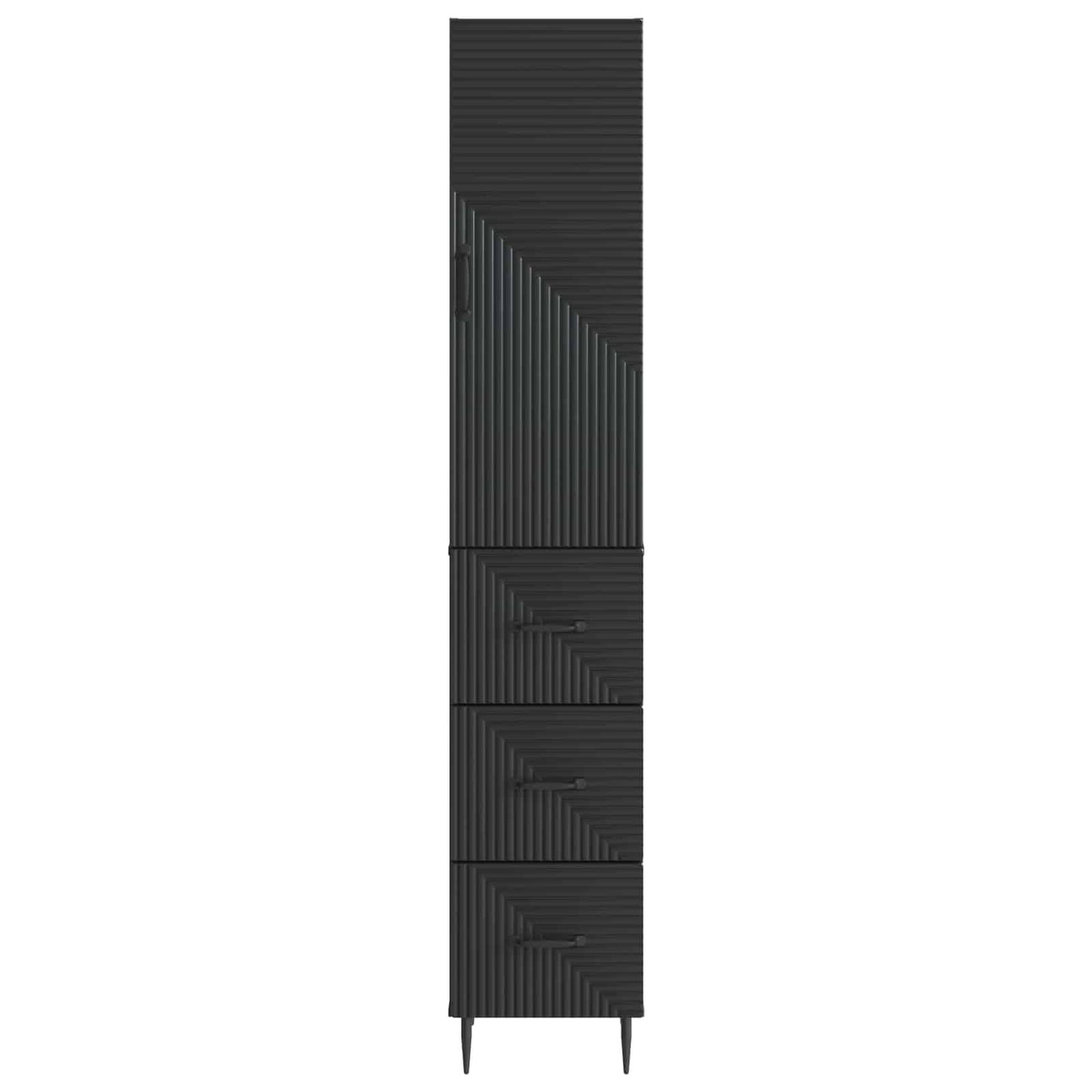vidaXL Cabinet Set 2 pcs 33 x 34.5 x 90 cm Engineered Wood Black